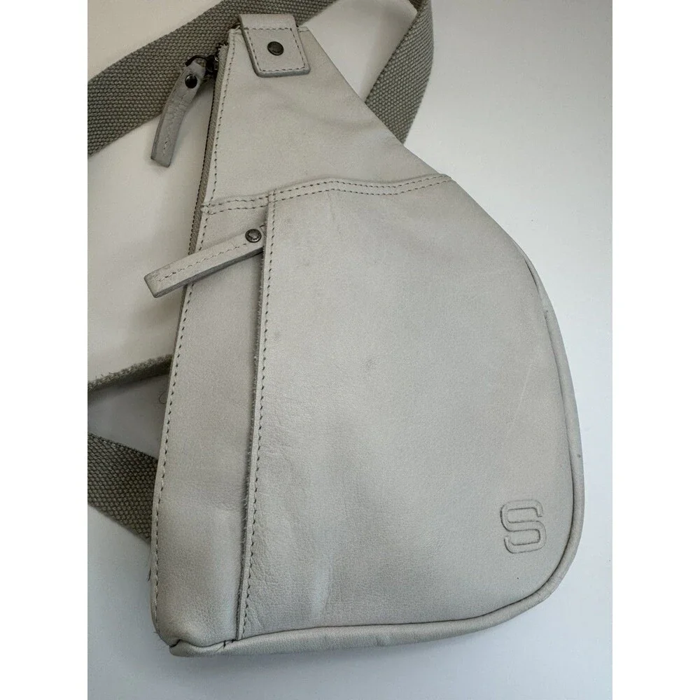 Spikes & Sparrow Flat Sling Bag Back Pack Taupe Leather